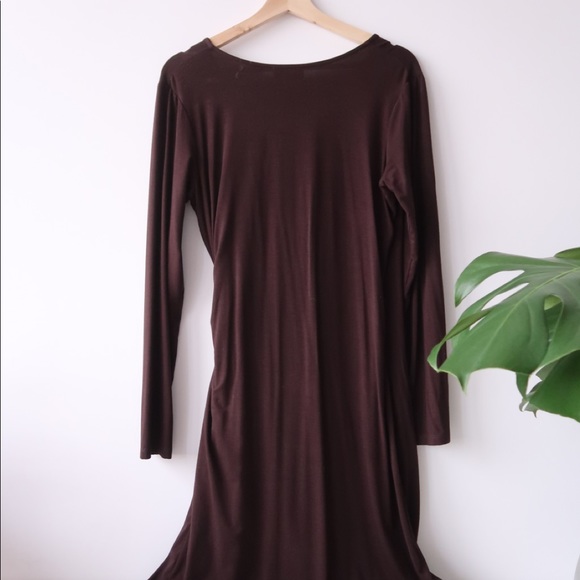 SOLD Miik Sonya Wrap Dress Brown - Picture 3 of 4